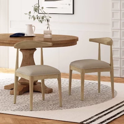 Комплект из 2 обеденных стульев Cortina pebble linen/светлый ясень