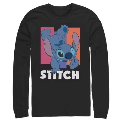 Мужской лонгслив Lilo & Stitch Thumbs Up, черный