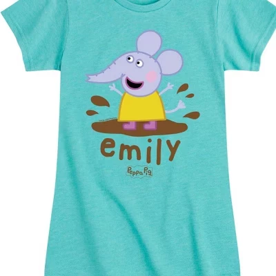 Облегающая футболка Emily Elephant Mud Puddle с коротким рукавом и графическим рисунком heather black