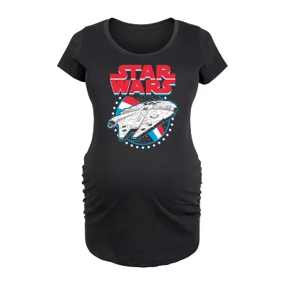 Женская футболка - - Millennium Falcon Americana-Для беременных с круглым вырезом горловины, черная