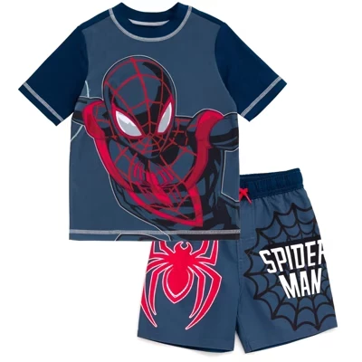 Комплект одежды для малышей Marvel UPF 50+ Реглан Rash Guard и плавки