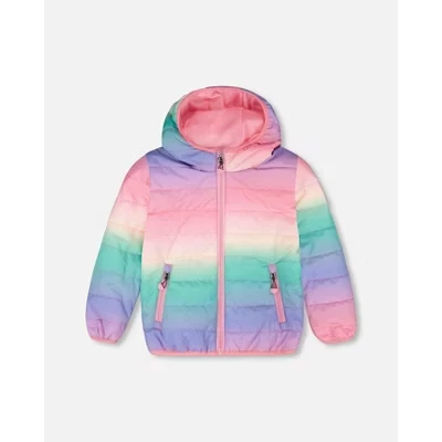 Deux par Deux Girl Quilted Mid-Season Jacket Multicolor Gradient multicolor