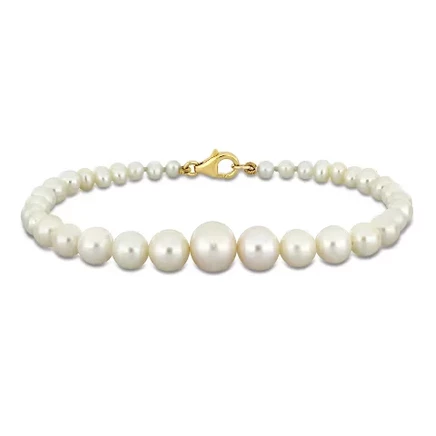 Женский браслет Everly Jewelry 10K золото с жемчугом, 18,4 см