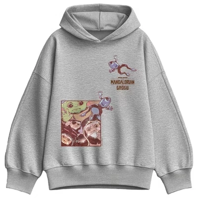 Женская толстовка с капюшоном из флиса оверсайз Frogs athletic heather