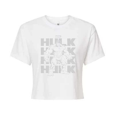 Women's -  - Hulk Monochrome Cropped Graphic T-Shirt white