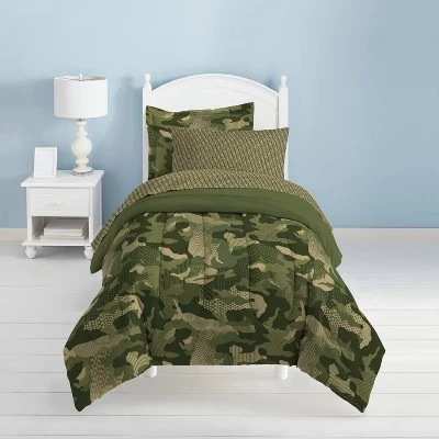 Мини-кровать Geo Camo в чехле сине -зеленого цвета