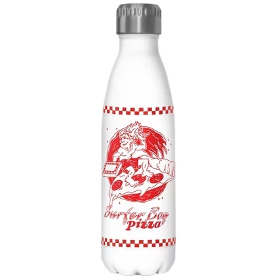 Бутылка Stranger Things Surfer Boy Pizza, стальная, белая