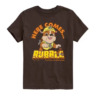 Футболка с коротким рукавом и рисунком Rubble для мальчиков - Paw Patrol - Here Comes