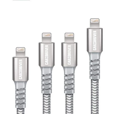 Кабели Car and Driver Lightning 4 шт, серебристые