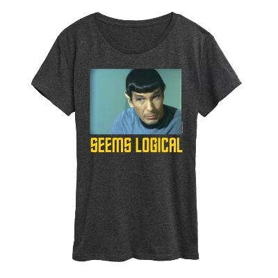 Женская футболка Spoc Seems Logical с коротким рукавом и графическим рисунком heather charcoal