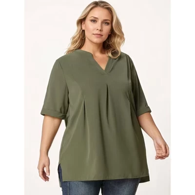 Женская блузка Agnes Orinda plus size, зеленая