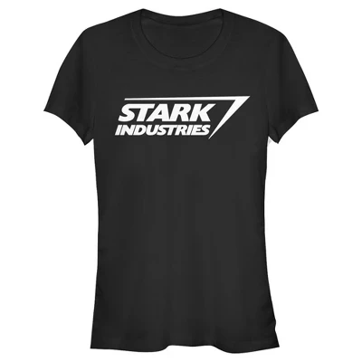 Женская футболка с логотипом Stark Industries Iron Man для юниоров черного цвета