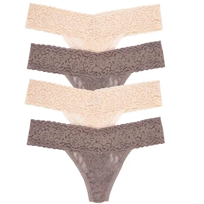 Женские стринги Felina Stretchy Lace, коричневые, 4 шт.