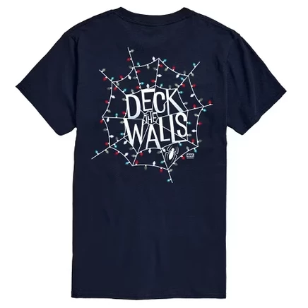 Мужская футболка с коротким рукавом и рисунком Человека-паука Deck The Walls темно-синего цвета