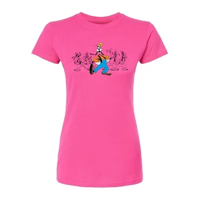 Женская футболка Disney «Goofy Chest» облегающая, фуксия