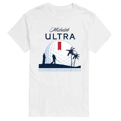 Мужская футболка Michelob Ultra - Golf Time с коротким рукавом и графическим рисунком, белая