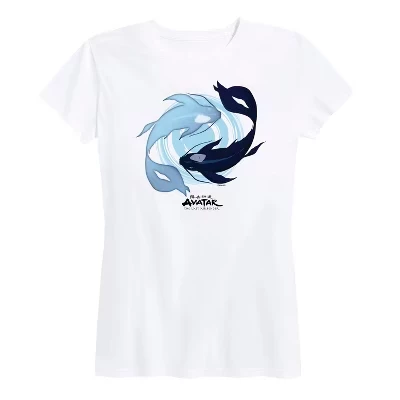 Женская футболка с коротким рукавом Avatar - The Last Airbender - Moon and Ocean Spirit Koi, белая