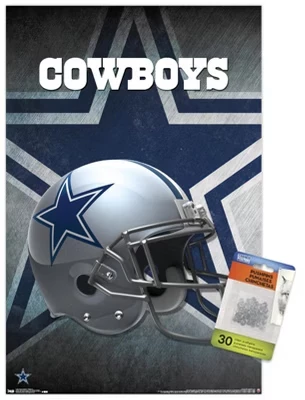 Постер NFL Dallas Cowboys Helmet 16 с прозрачными кнопками