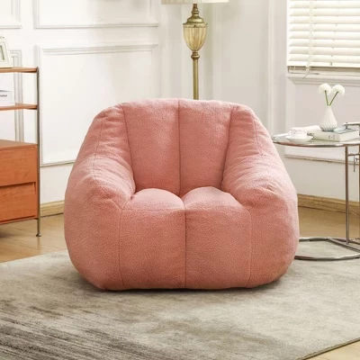 Современный мягкий плюшевый напольный диван-мешок Bean Bag с эффектом памяти, мягкий ворсистый диван-футон для гостиной, спальни розового цвета