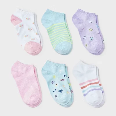 Носки для девочек 6pk Shells Super Soft No Show - ™ разных цветов