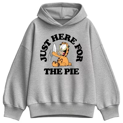 Женское худи Garfield Here For The Pie, оверсайз, серое
