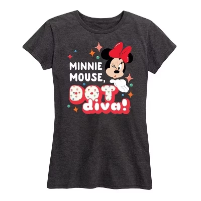 Женская футболка Minnie Dot Diva с коротким рукавом и графическим рисунком heather charcoal