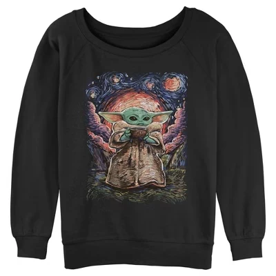 Женский свитшот Star Wars Grogu Starry Night, черный