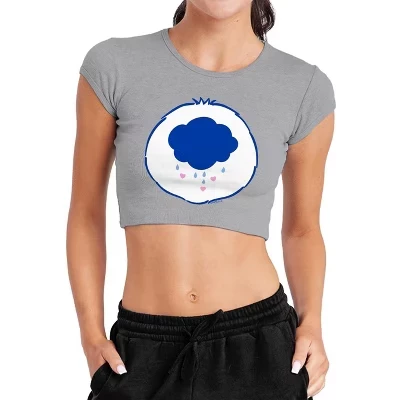 Женский укороченный топ Athletic heather с коротким рукавом в виде ребер от Grumpy Belly Cap