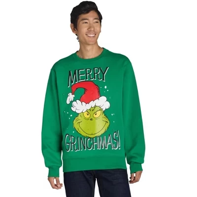 Семь раз по шесть Свитшот с Гринчем Мужской свитер с подсветкой Merry Grinchmas Зеленый зеленый