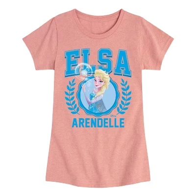 Футболка для девочек Frozen Elsa Collegiate, розовая