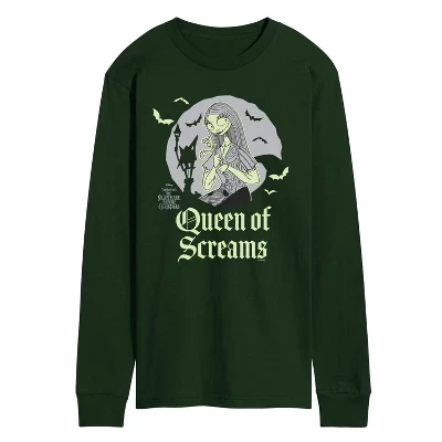 Мужская футболка с длинным рукавом и рисунком Hallo Queen зеленого цвета