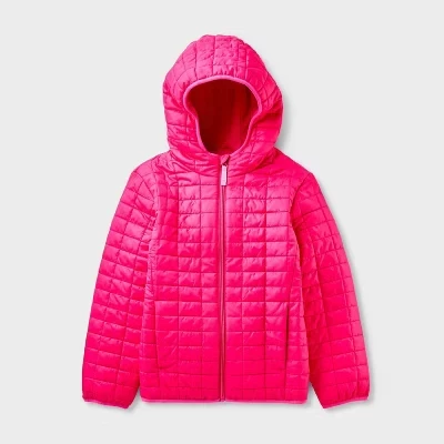 Детская пуховая куртка с капюшоном - ™ pink