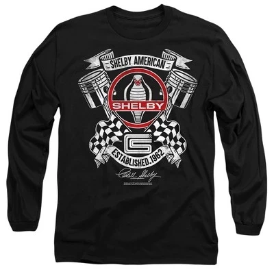 Мужская клетчатая футболка Cobra Piston с длинным рукавом черного цвета