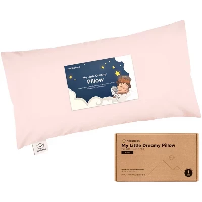Подушка для малышей Buddy с наволочкой, подушка для малышей Buddy 10x18, Мягкая детская подушка для сна, для путешествий, Возраст 2-5 лет, розовая