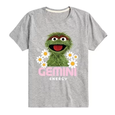 Детская футболка Sesame Street Oscar Gemini Energy, серый меланж