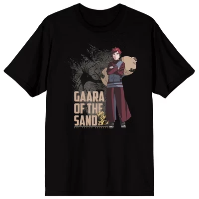 Черная футболка с круглым вырезом и коротким рукавом от Shippuden Gaara Of The Sands для взрослых, черная