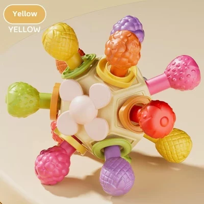 Сенсорные погремушки для прорезывания зубов Maison Baby, игрушки желтого цвета