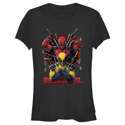 Футболка Junior's Marvel: & Wolverine Classic Poses черная