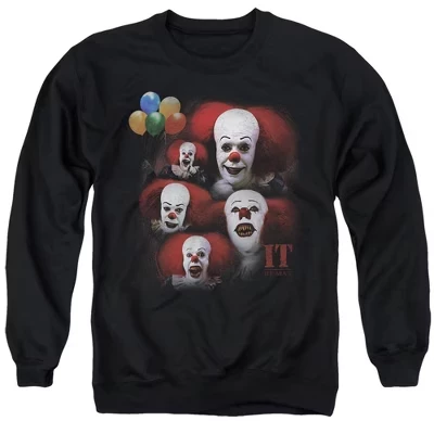 Толстовка с круглым вырезом для взрослых Pennywise от Many Faces Of Pennywise 1990 года выпуска, черная