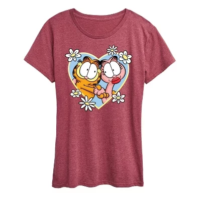 Женская футболка Garfield «Сердце Арлин», бордовая