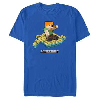 Мужская футболка Minecraft Alex Boat, синяя