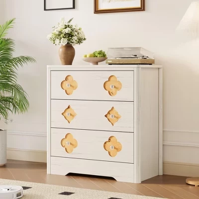 Комод SunnyFurn с ротанговыми ящиками, белый