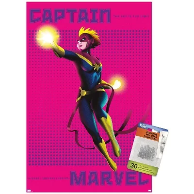 Постер «Captain Marvel» с прозрачными кнопками