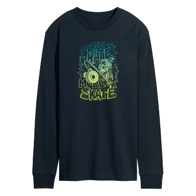 Мужская футболка с длинным рукавом Less Hate More Skate с графическим принтом 