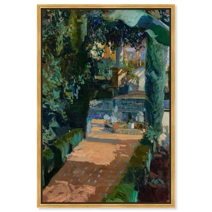 Картина Art Remedy «Вход с фонтаном», 25×38 см, золотая