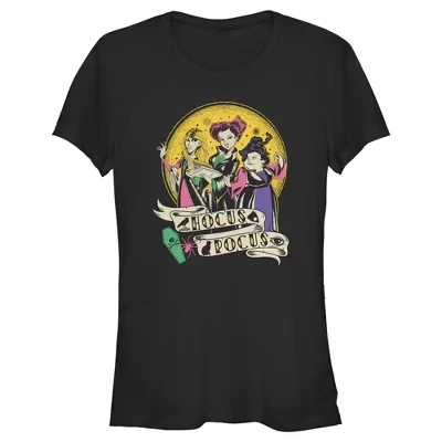 Женская футболка Hocus Pocus Ведьмы в стиле тату, черная