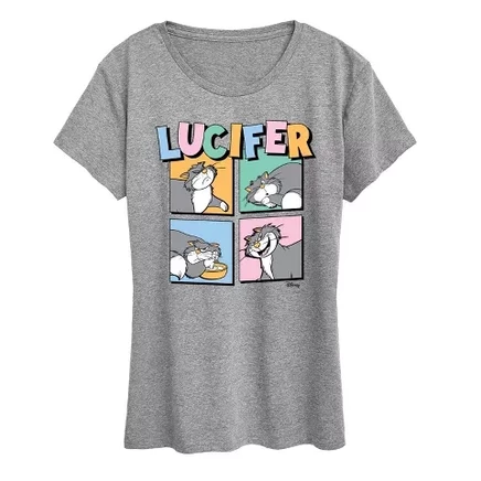 Женская футболка с коротким рукавом Lucifer Grid и графическим рисунком heather grey
