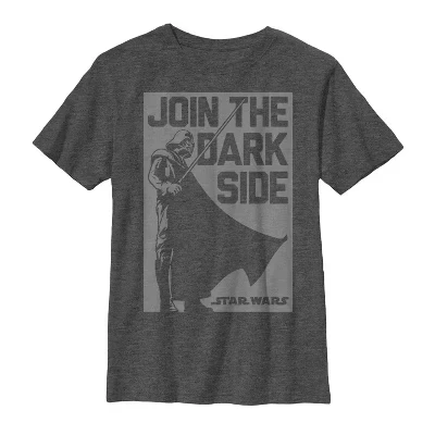 Мужская футболка с надписью Dark Side Membership от charcoal heather