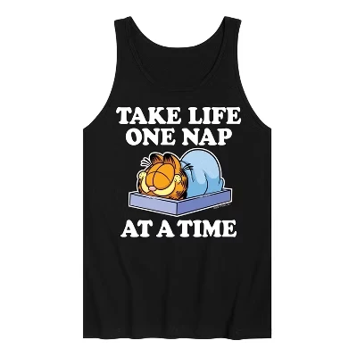 Мужская майка с графическим принтом Take Life One Nap, черная