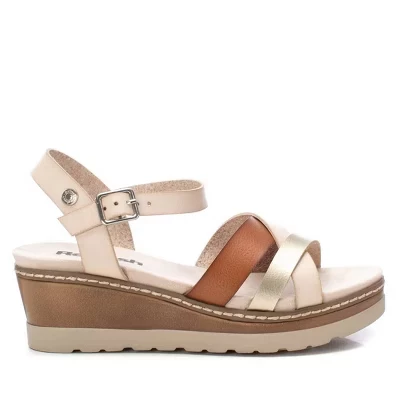 Женские босоножки REFRESH SHOES на танкетке 6 см, бежевые